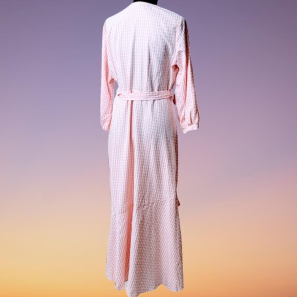 🆕Gingham Check Wrap Dress W/Belt size 12 - Picture 3 of 10